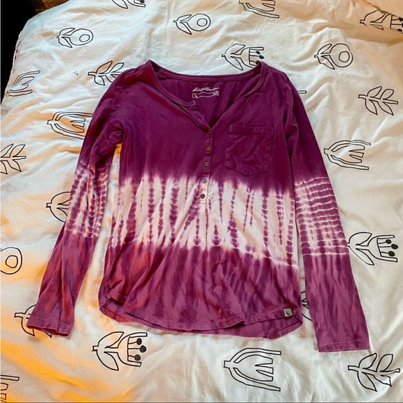 Eddie Bauer purple tie dye long sleeved shirt - Picture 1 of 6